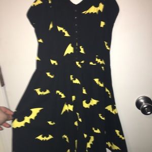 Batman dress with adjustable button straps